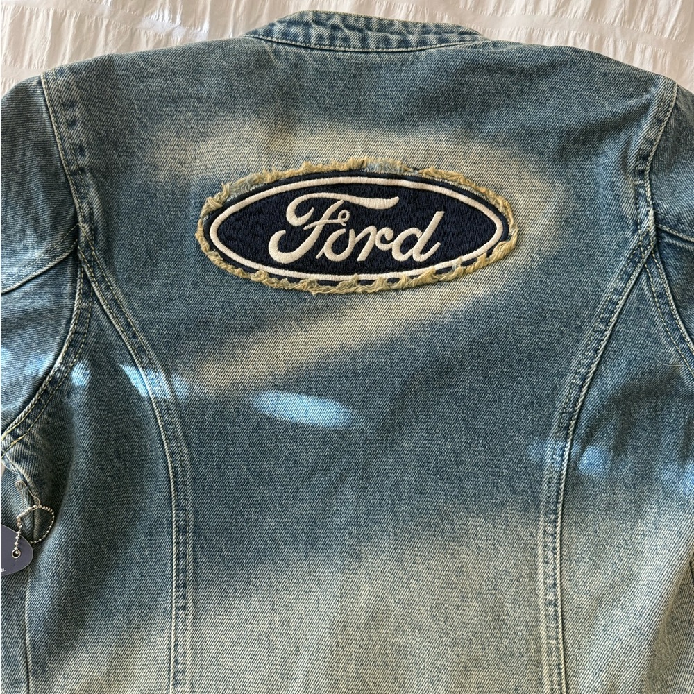 NWT Jean Ford Blue Denim Jacket with Zipper Accents - Picture 6 of 6